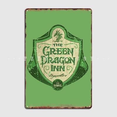 The Green Dragon Inn Metal Plaque Poster Club Home Living Room Classic Wall Plaque Tin Sign Posters