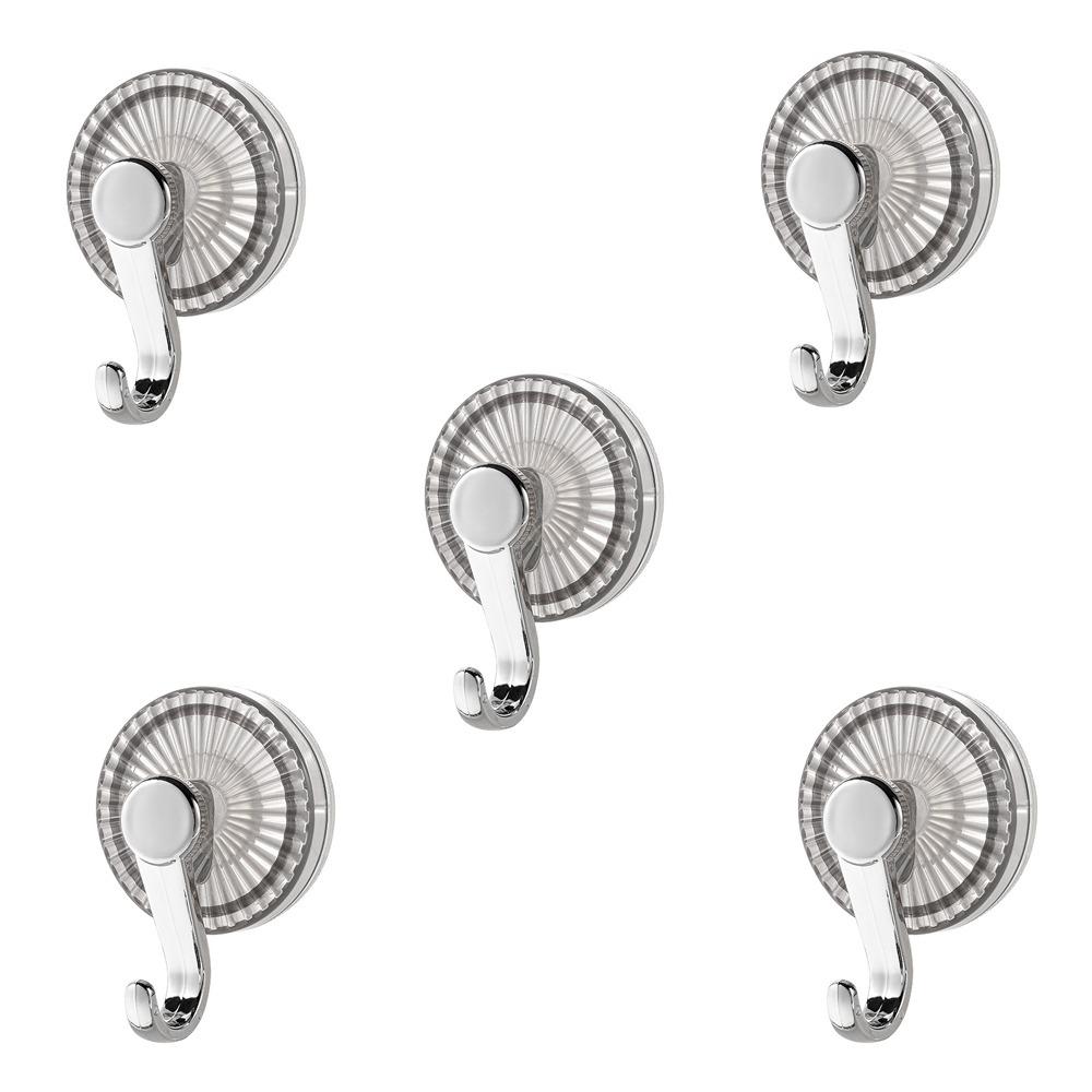 

5Pcs Plastic Suction Cup Hook Transparent Wall Hooks Light Luxury Shower Towel Rack for Home