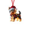2D Acrylic Animal Ornaments With Christmas Hats, For Christmas Tree Decoration
