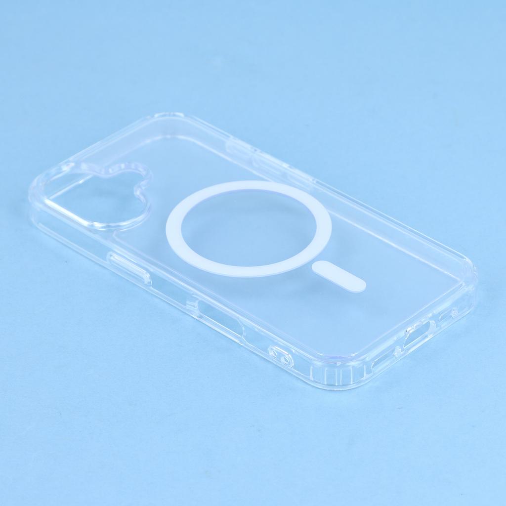 For iPhone 17 Magnetic Case TPU PC Clear Phone Back Cover with Lanyard Hole