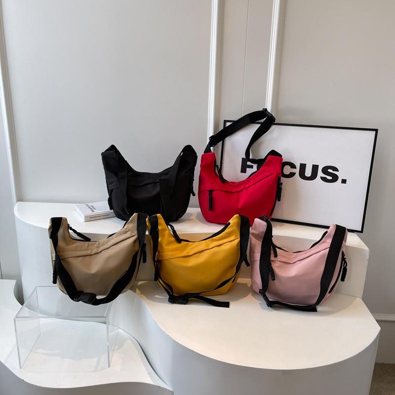 Fashionable Nylon Commuter Bag Large Capacity Casual Solid Color Korean Style Tote For Women