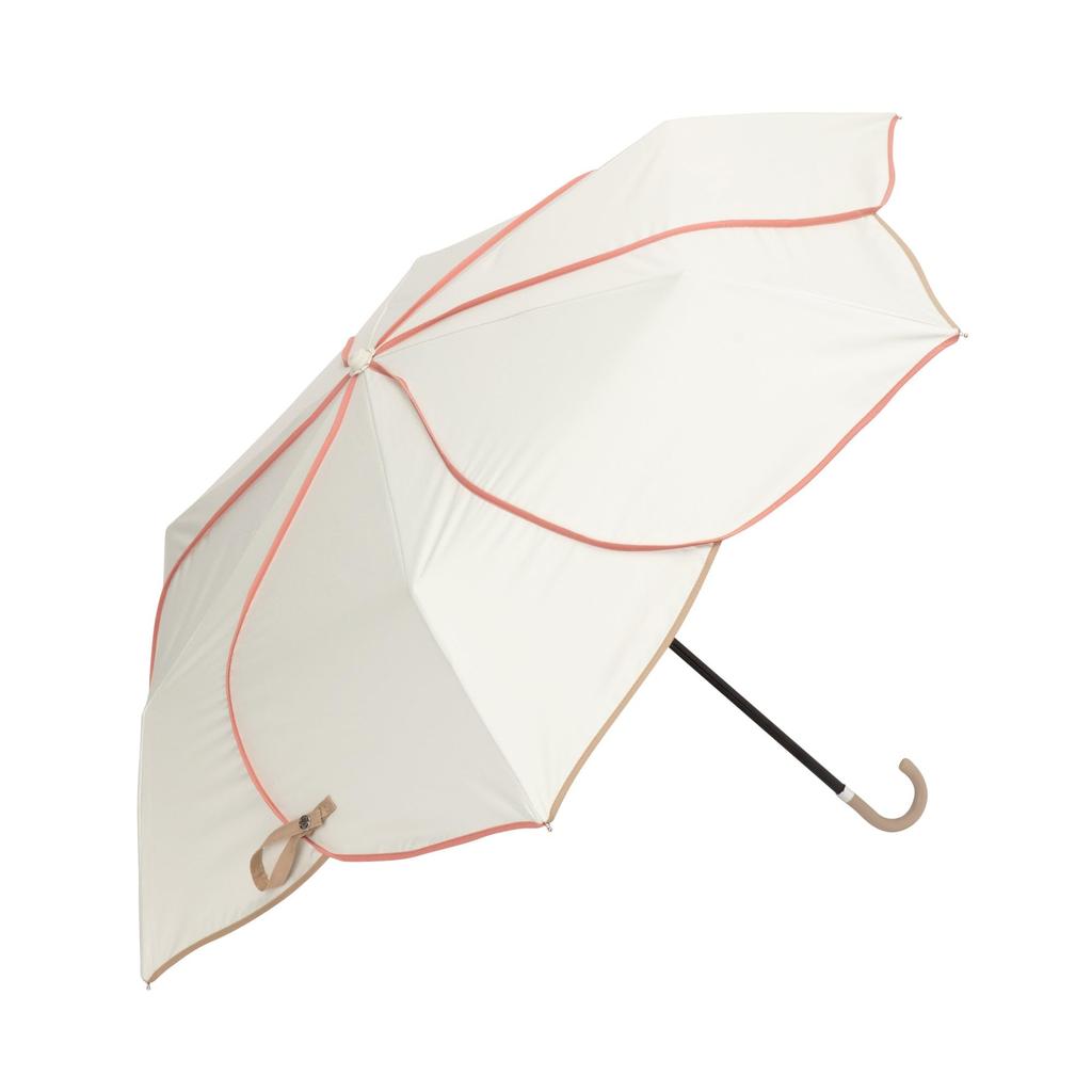 Francfranc Piping Folding White Rain or Two-Color Umbrella, 47cm, (For Shine)