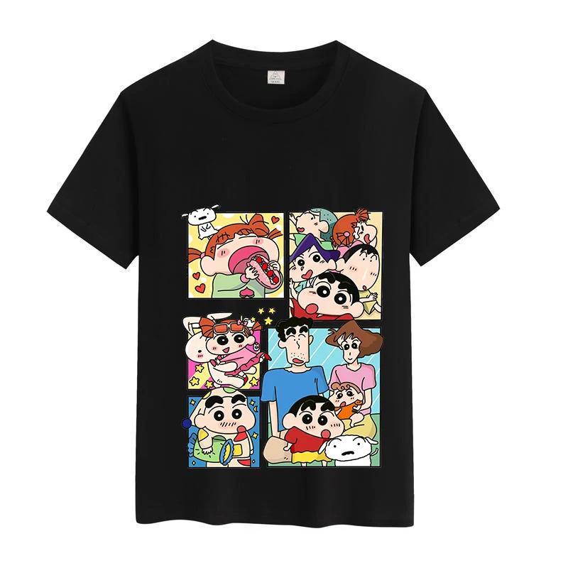Anime Crayon Shin-chan Chlapecké Dívčí Bavlněné Tričko Léto Krátký Rukáv Dětský Top Kreslené Tištěné Tričko Móda Dětské Tričko