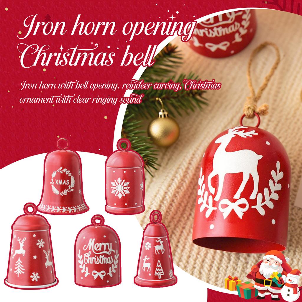 Wrought Iron Open Christmas Bell Hand Crank Can Ring Large Bell Christmas Tree Decoration Pendant