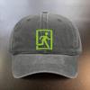 A Washed Hat Featuring an Emergency Exit Sign Pattern a Daily Sunprotection Baseball Cap a Musthave Fashionable Couples H