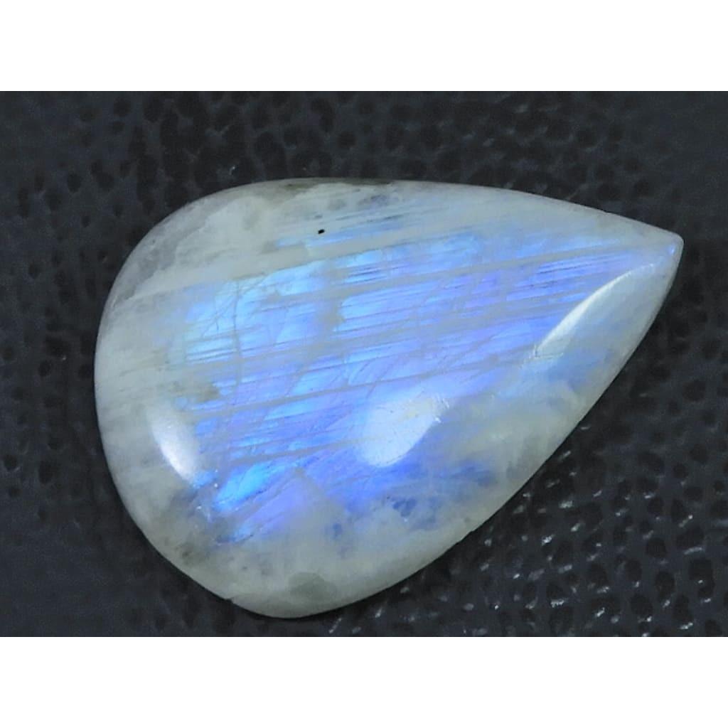 26X37X07 MM Natural Rainbow Moonstone Pear Cabochon Loose Gemstone 54Cts. C-1613