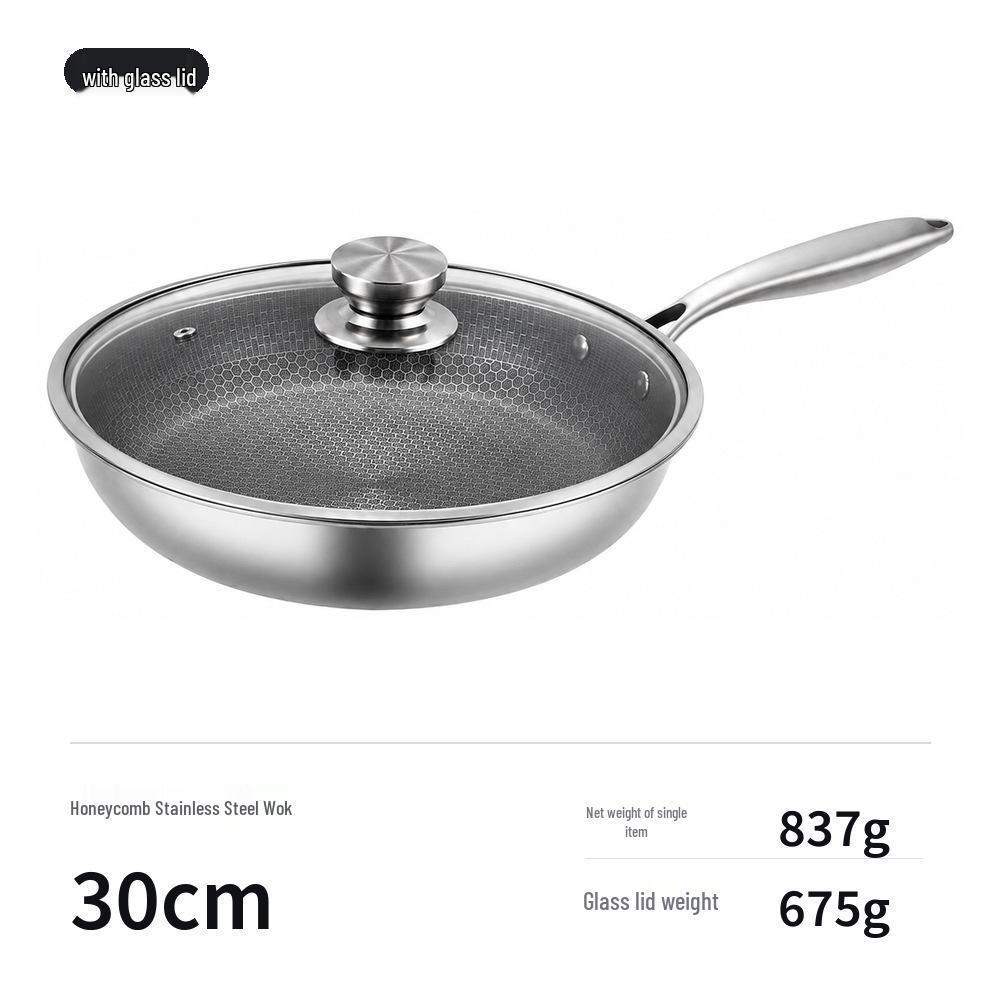 Stainless Steel Non-stick Honeycomb Wok for Induction & Gas Stoves
