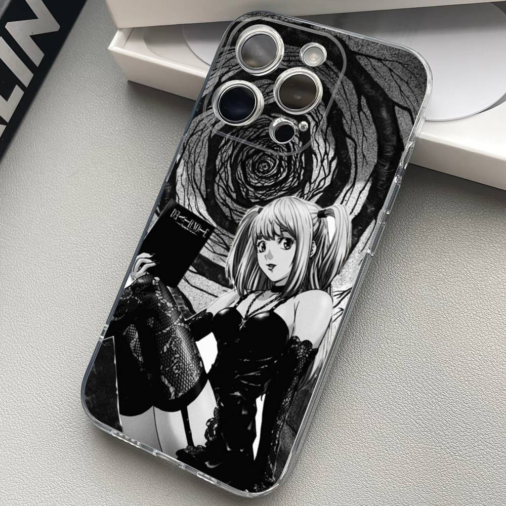 Misa anime D-Death N-Note Clear Silicone Soft TPU Phone Case For iphone 17 16 15 14 Plus 13 12 Mini 11 Pro Max Shell Capa