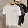 2025 Men's Summer Solid Color Knit Short Sleeve Casual Sweater T-shirt