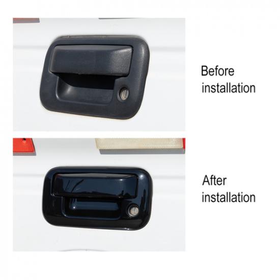 2x Rear Door Tailgate Bowl Decor Cover Trim for Ford F150 F-150 2009-2014 Black