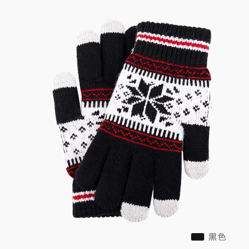 Gloves, Women's Winter Warm Velvet Thickened Riding Outdoor Men's Knitted Gloves Cold Proof