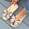 Fashion Women's Light Slippers Fashion Round Head Open Toe Matching Color Butterfly Knot Anti-slip Wear-resistant Sandals
