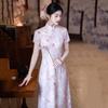 Pink national style new Chinese Aodai improved cheongsam 1011 new young women's high-end dress spring and summer