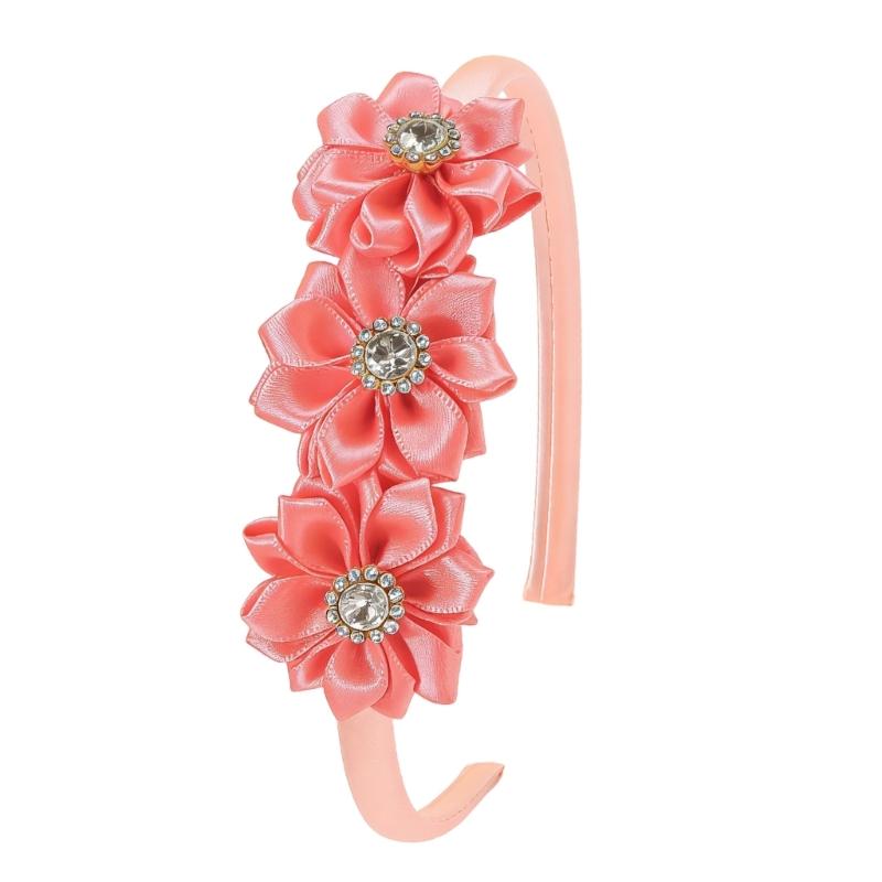 

Мягкий обруч для волос с цветами и стразами, реквизит с нескользящей функцией для комфортного длительного ношения в активной обстановке