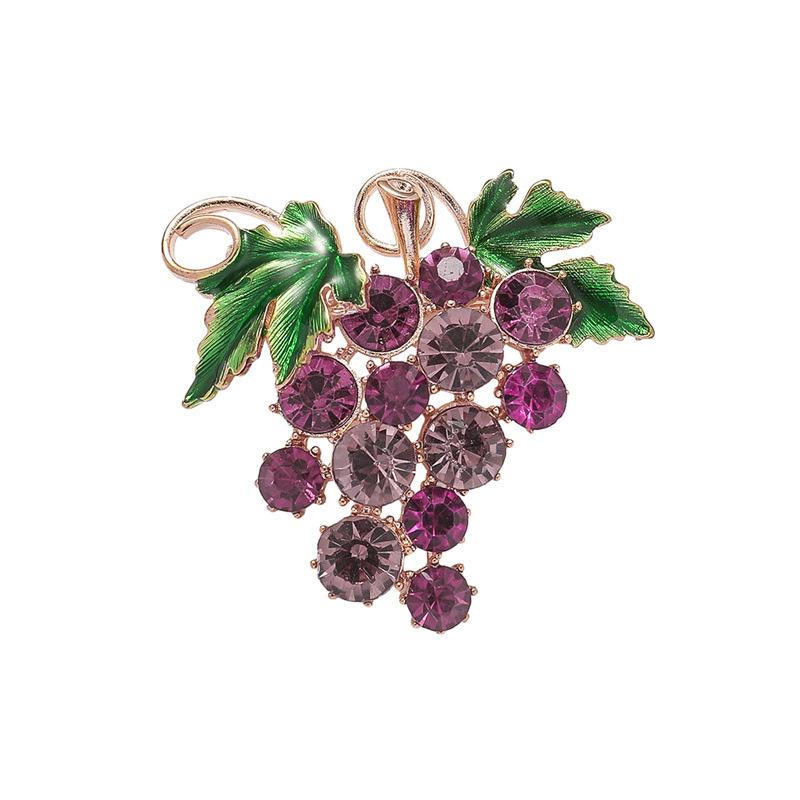 Women s Fashion Countryside Style Grape Brooch фиолетовый