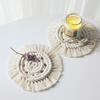 1pc-Hand-woven Coasters Round Tassel Coasters Table Mats Placemats Placemats Home Decor