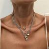 Stylish Stackable Heart Pendant Necklace Set Multilayer Clavicle Chain Gold Jewelry For Casual Or Formal Outfits