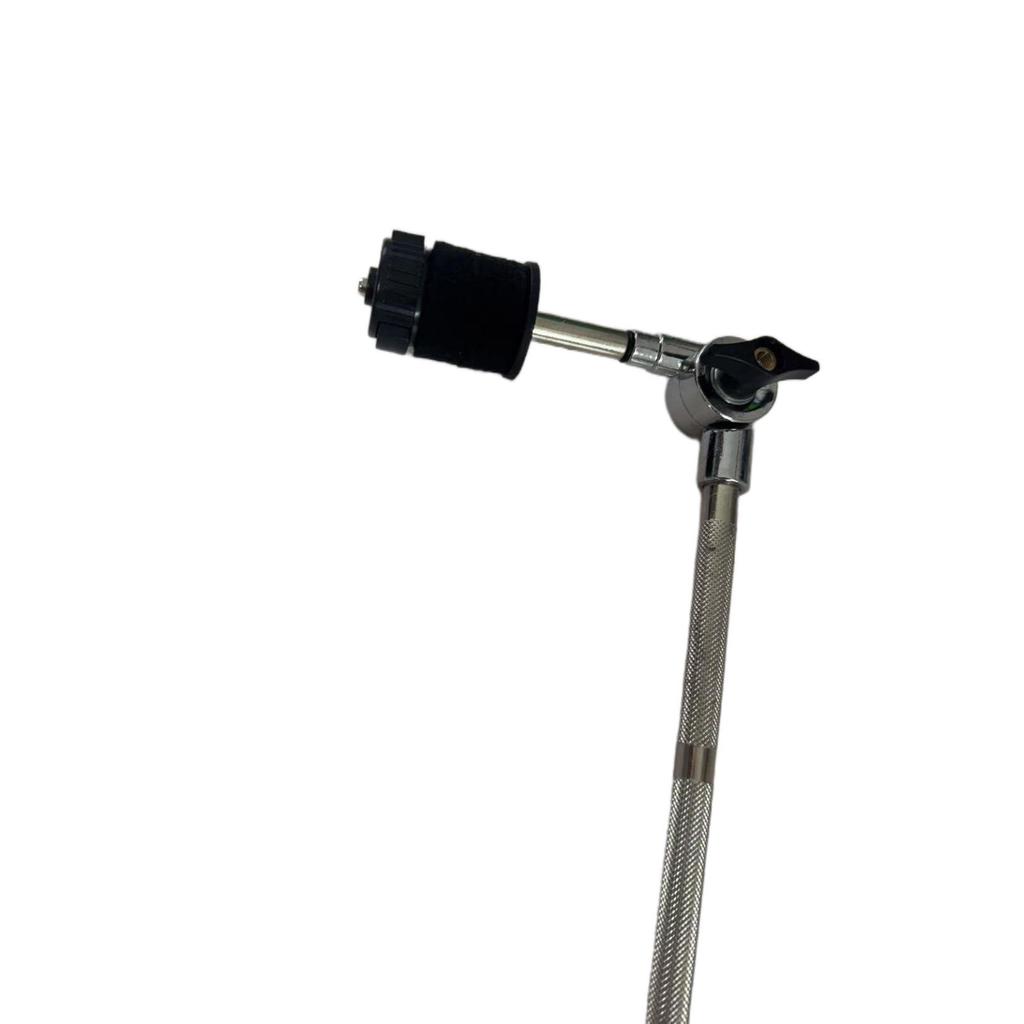 Multi-Function Drum Rack Clamp with Long Cymbal Stand and Tom Drum Support Hanger.