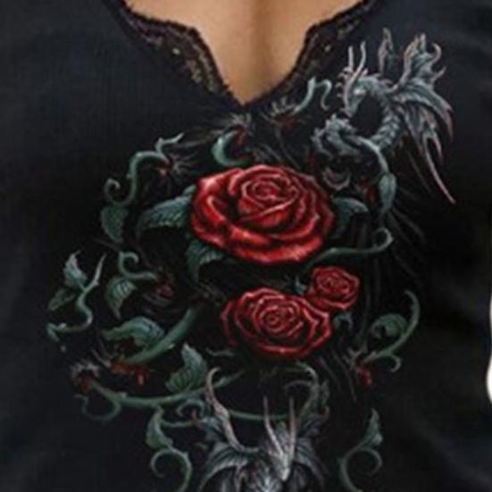 Letní košilka s růžovým potiskem dámská tenká vesta bez rukávů s výstřihem do V