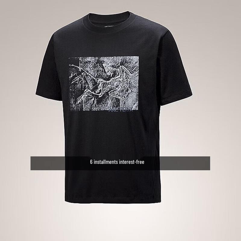 Мужская футболка с коротким рукавом Arc teryx Kragg Cotton Lithographica L чёрный