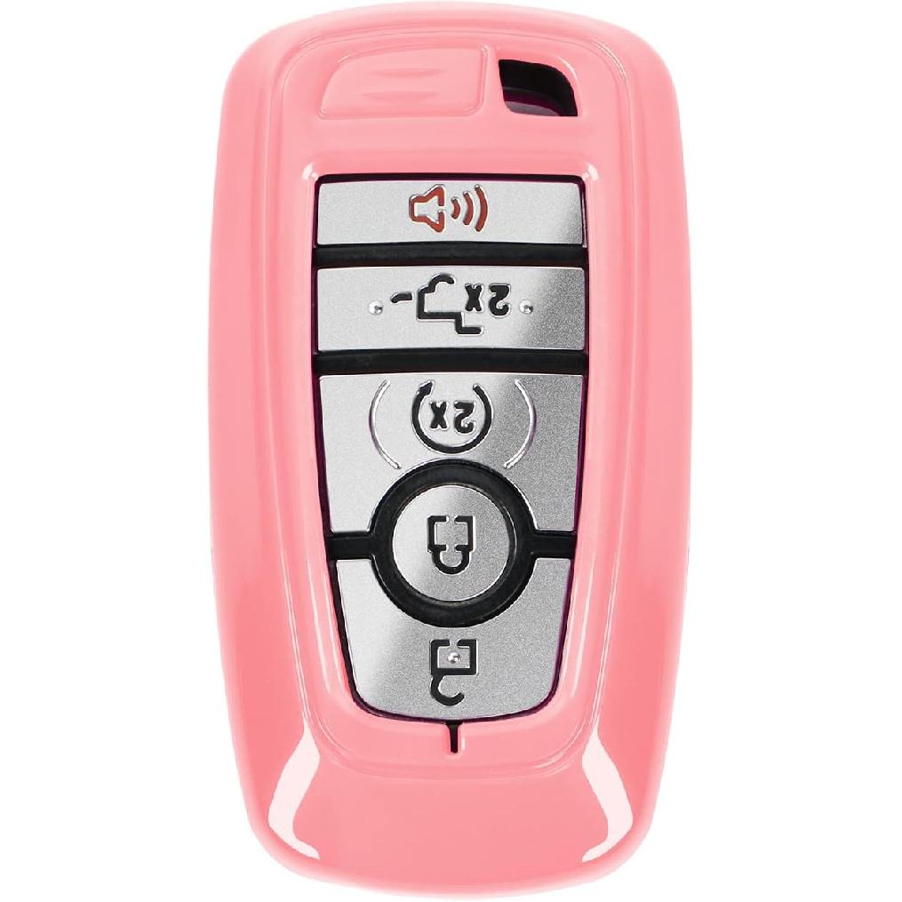 Hoolcar Key Fob Cover Case Key Holder Shell Remote Control Smart Key Fob Protector Compatible with 2018-2024 Ford F150 Explorer, 2021-2024 Ford