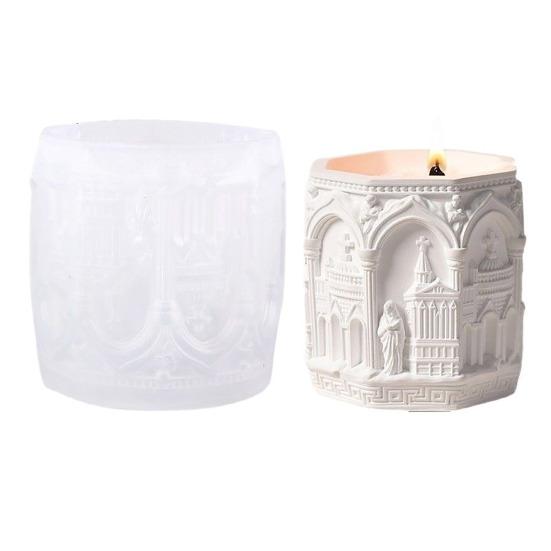 

Ренессансная силиконовая форма DIY Эпоксидная смола Подсвечник Форма для хранения чашки для ювелирных изделий Гипс Поделки Скандинавский стиль Форма для демонстрации A