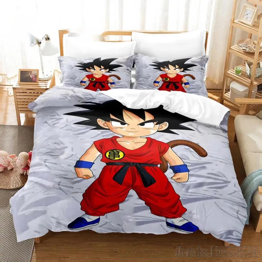 Anime Dragon Ball 3D With Pillowcase Child Bedding Set Baby Duvet Cover Sets Bedclothes Twin Single King Kids Adult Gift
