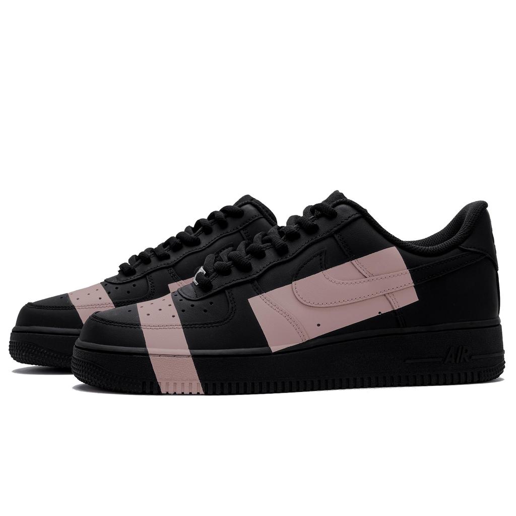 Nike Air Force 1 Pink Pixel Abrasion Resistant Low top Skateboard Shoes Unisex Black Pink CW2288-001(Team734-)