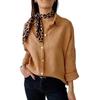 Camicia da Donna con Collo a Revers Manica Lunga Monopetto Top Camicia Colore Unico Vestibilità Larga Camicia Casual Top da Lavoro da Ufficio Streetwear