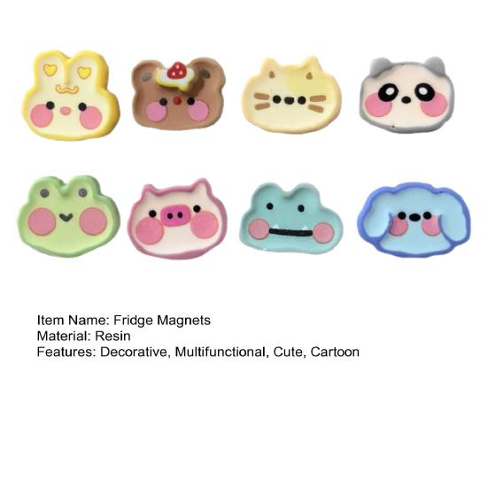 Small Gifts for Friends 8Pcs Cartoon Animal Fridge Magnets, Cute Resin Magnetic Decorations Refrigerator Whiteboard And Office Shaped Stickers