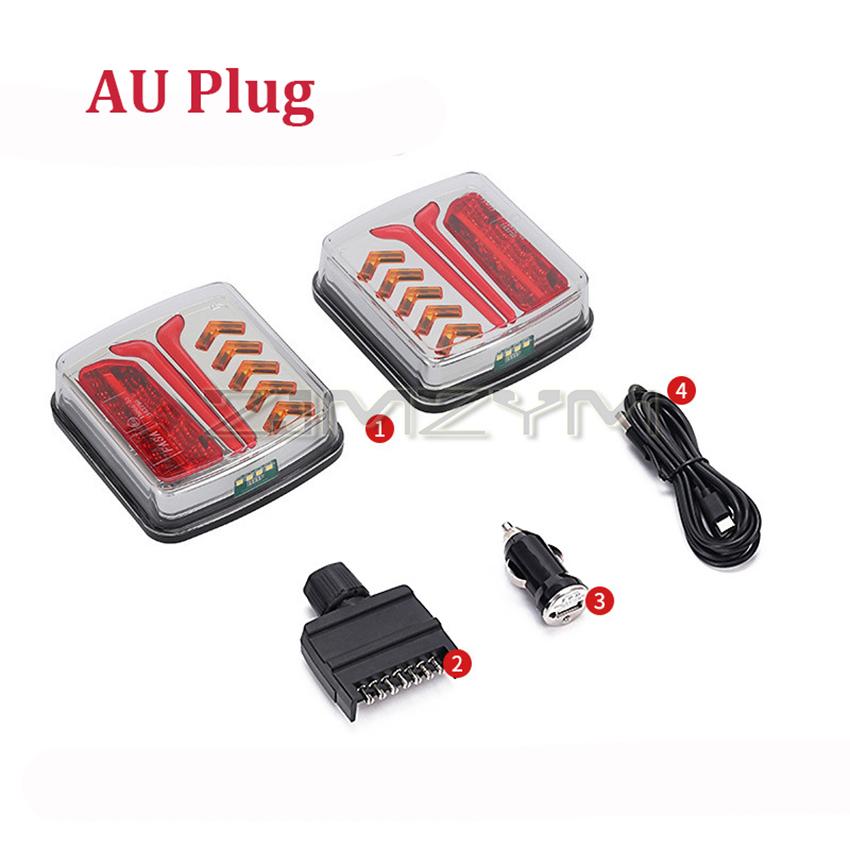 

12V 24V New Trailer Truck Tail Light LED Brake Signal Warning Light with Magnet Red Yellow Dual ColorFor RV Camper Lorry Truck AU Plug