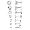 Kolip Hypoallergenic Stud Earrings for Women Men, Cubic Zirconia Surgical Steel Earrings Set