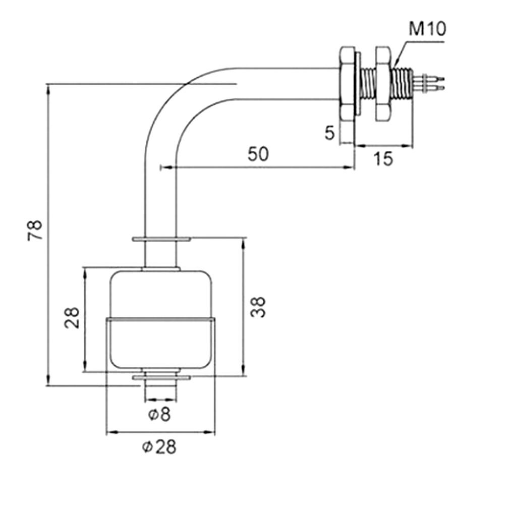Level Sensor Liquid Level Sensor Stainless Steel Liquid Water Level Sensor Switch for Pool Can 75mm