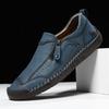 Handmade Leather Men Shoes Casual Slip On Loafers Breathable Leather Shoes Men Flats Fashion Moccasins Tooling Shoes Plus Size