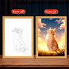 Cute Cat Kawaii Pets Light Painting Picture Frame Led Night Light Moon Lamp Room Decor Home Bedroom Friends Kids Birthday Gifts