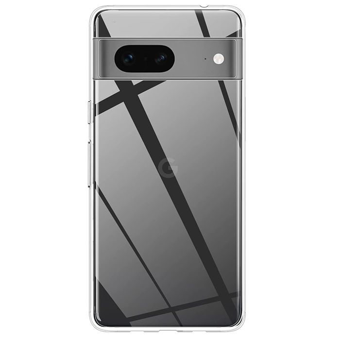 Case and Neck Strap for Google Pixel 7 - Transparent Soft TPU Adjustable Black Cord Phonillico®