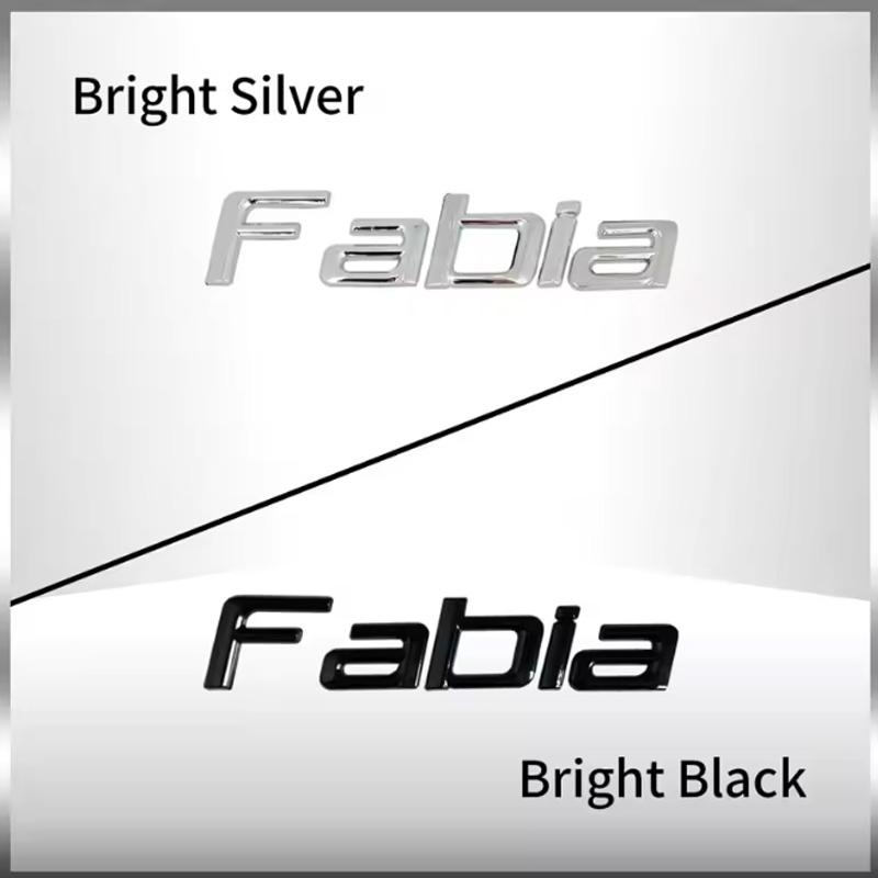 JBIW9 3D Metal Car Rear Trunk Emblem Chrome Badge Sticker For SKODA OCTAVIA SUPERB KAROQ FABIA RAPID 4x4 YETI Letter Logo Decor