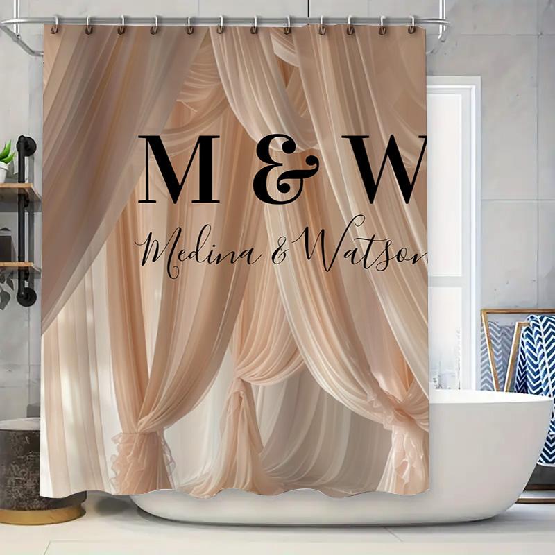 

Vintage-Inspired Geometric Floral Bat Print Shower Curtain Olive Green White Water Repellent Fabric For Bathroom Decor (72 X 84 W60H190(CM)-1 Pcs