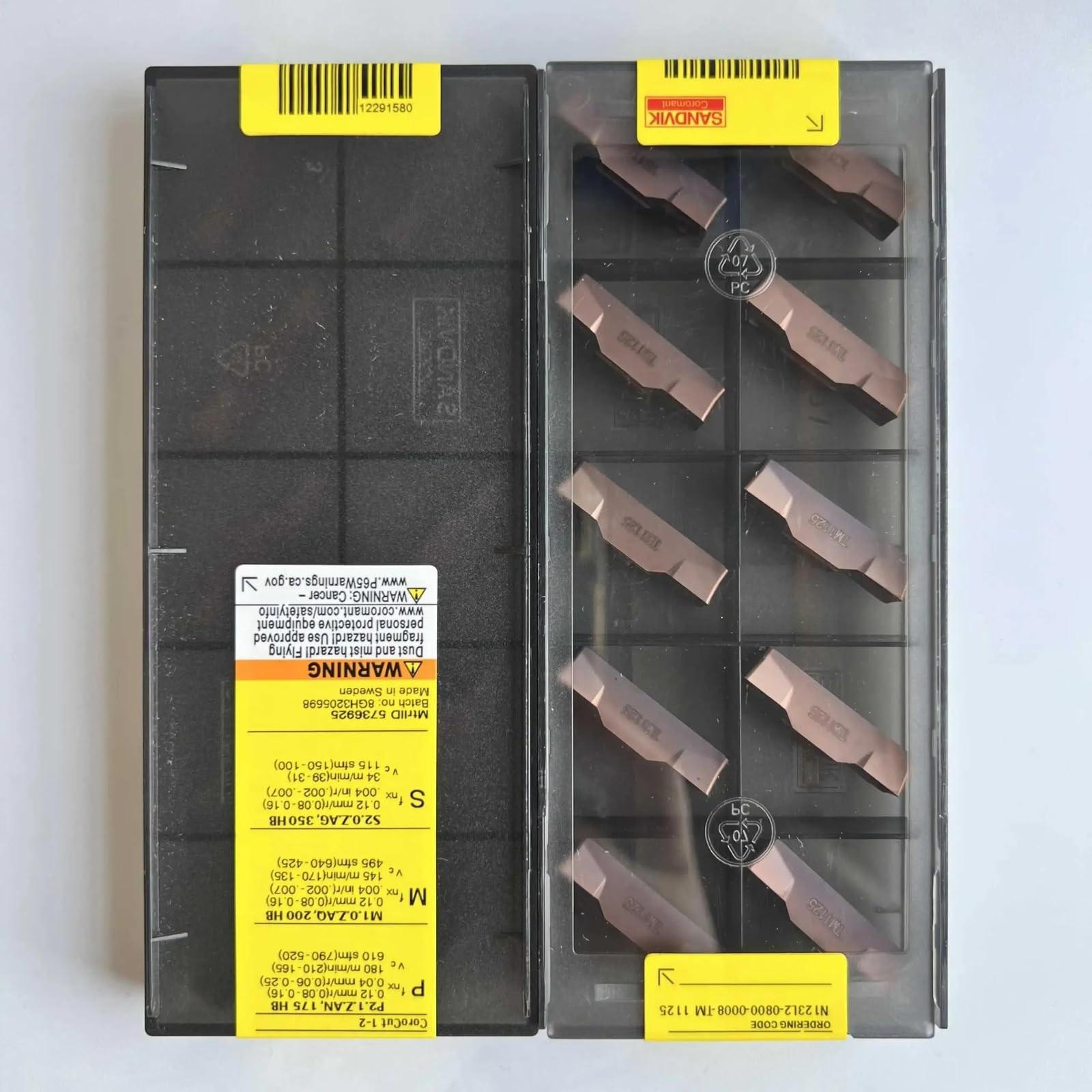 

Original Sandvik / N123L2-0800-0008-TM 1125 / CNC lathe carbide blade 10 PCS