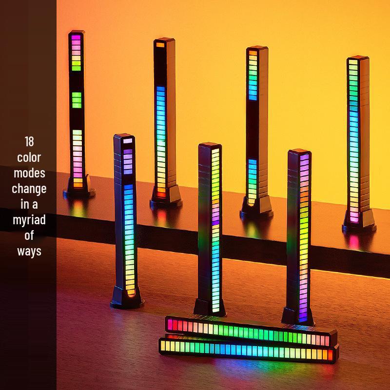 Voice-Controlled RGB Ambient Light: Sound-Activated Music Rhythm for Desktop or Car with APP Control, Esports Ornament