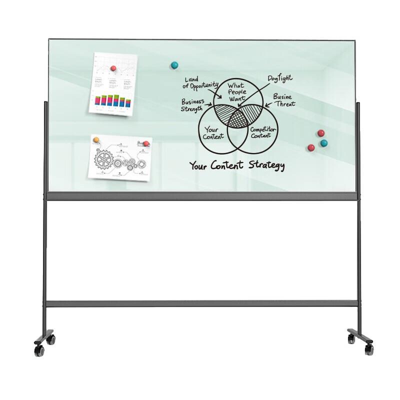 Deli 50076 H-Frame Magnetic Glass Whiteboard
