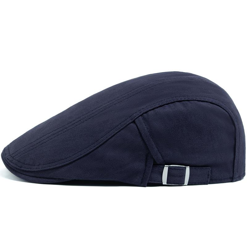 Solid Color Casual Men's Beret Summer Cotton Soft Top Sun Hat British Vintage Newsboy Hat
