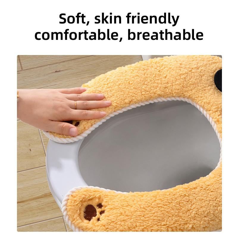 New Universal Seasonal Toilet Seat Cover - Waterproof Cartoon Toilet Seat for Home Use, Thickened for Winter