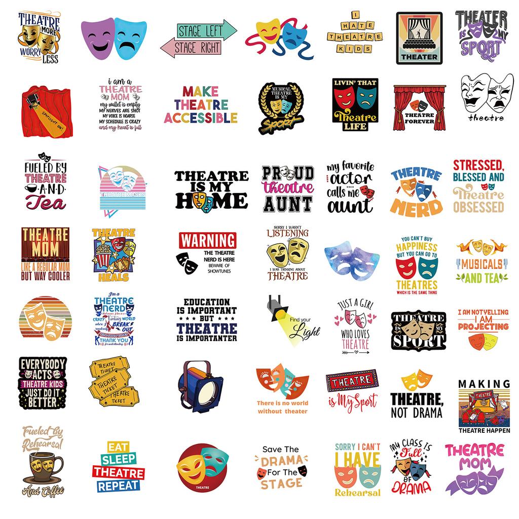 50 Theatre Stickers Guitar Laptop Suitcase DIY Waterproof Stickers