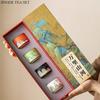 Chinese Style Remote Mountain Hand-painted High-end Ceramic Tea Cup, Master Cup Gift, Tea Set Gift Box 4PCS/SET