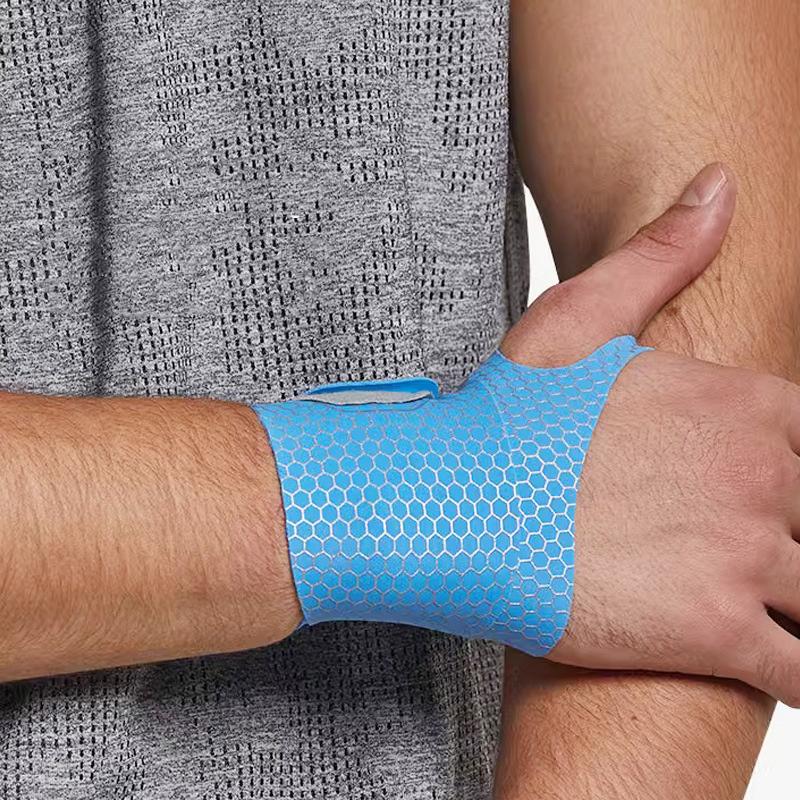 

1 шт. тонкий дышащий спортивный браслет для спортзала, регулируемый ремешок, жесткий тип, воздушный, поддержка запястья, облегчение боли, ремень безопасности синий