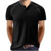 Summer men's Henley shirt colour blocking body shirt men fashion men's short-sleeved men's t-shirt tops