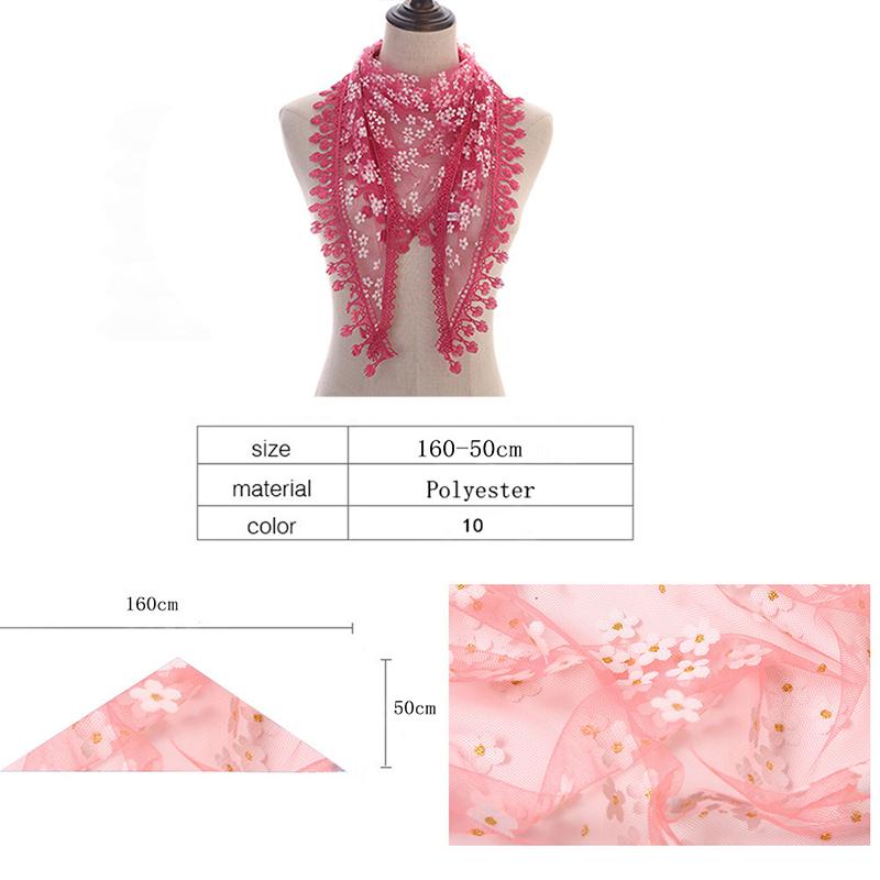 Women Triangle Scarf For Church Prayer Shawl Embroidered Lace Veil Floral Headcovering Tassel Veils Mantillas