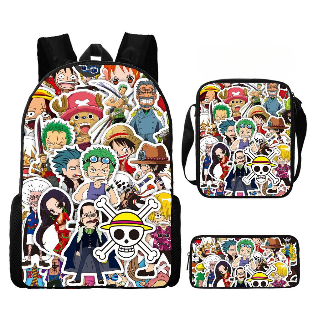

One Printed Piece Character Designs Kids School Bag Pack With Straps Adjustable StyleT