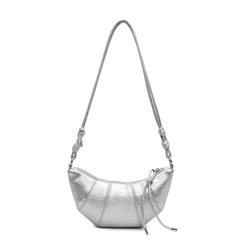 New niche design trend simple solid color horn bag versatile commuter fashion shoulder messenger bag women